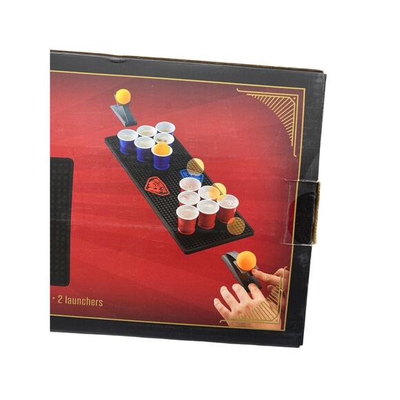 The Original Fun Workshop Bar Mat Mini Beer Pong Two Player Set-New - Picture 2 of 10